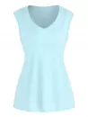 Solid V Neck Casual Tank Top
