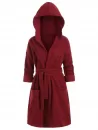 Space Dye Belted Hooded Loose Coat