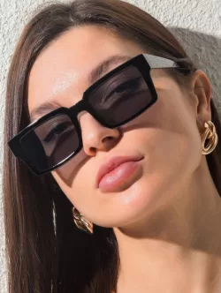 Square-frame Wide Arm Sunglasses