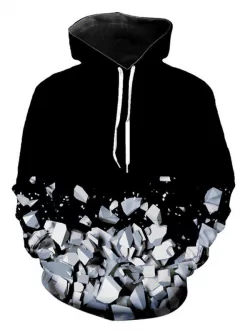 Stones 3d Print Kangaroo Pocket Hoodie