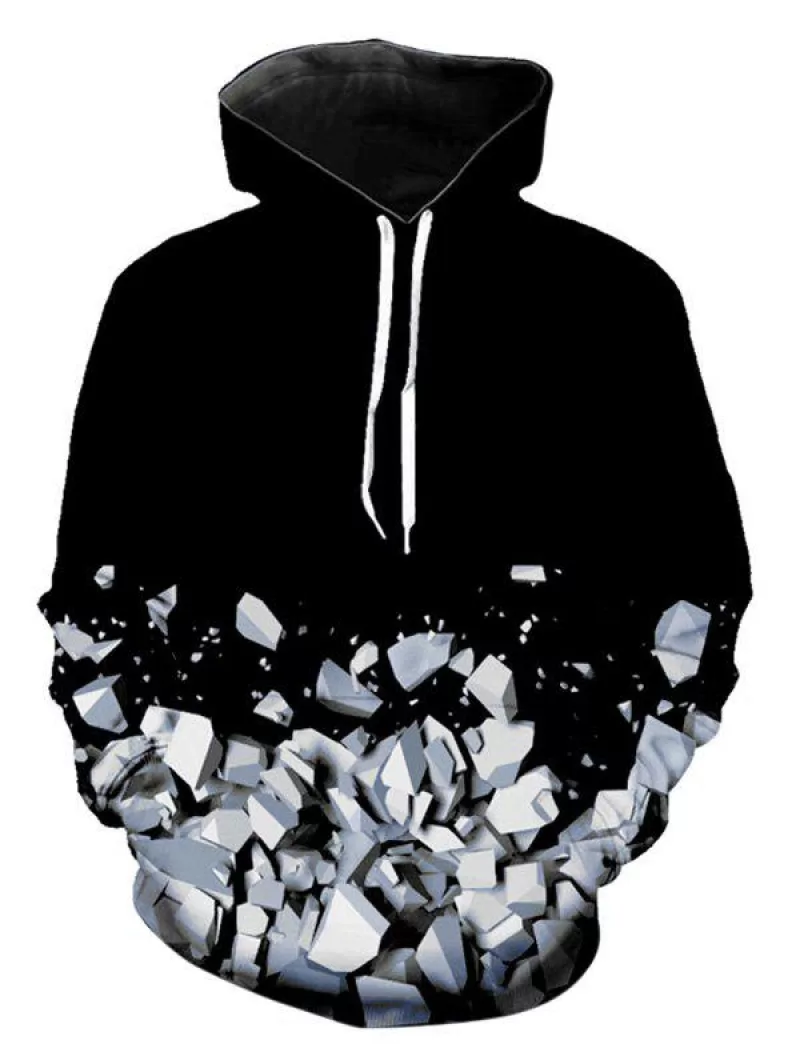 Stones 3d Print Kangaroo Pocket Hoodie