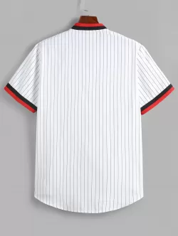 Striped California Printed Baseball Shirt