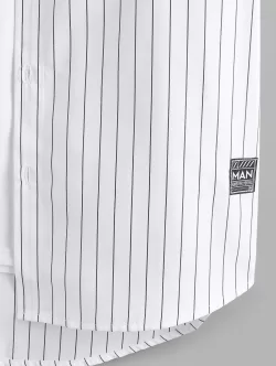 Striped California Printed Baseball Shirt