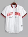 Striped California Printed Baseball Shirt