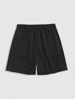 Striped Pattern Drawstring Casual Shorts