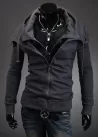 Stylish Faux Twinset Slimming Hooded Thicken Long Sleeve Cotton Blend Men's Coat