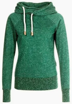 Stylish Hooded Long Sleeve Snow Pattern Hoodie For Women