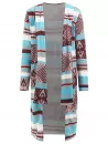 Stylish Long Sleeve Collarless Spliced Women's Desert Bloom Cardigan