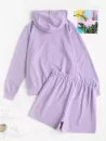 Sweat Zip Up Hoodie And Drawstring Shorts Set
