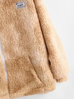 Tie Dye Fluffy Fuzzy Faux Fur Zip Teddy Jacket