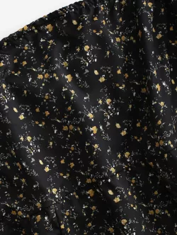 Ties Open Back Off Shoulder Ditsy Floral Dress