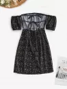 Ties Open Back Off Shoulder Ditsy Floral Dress