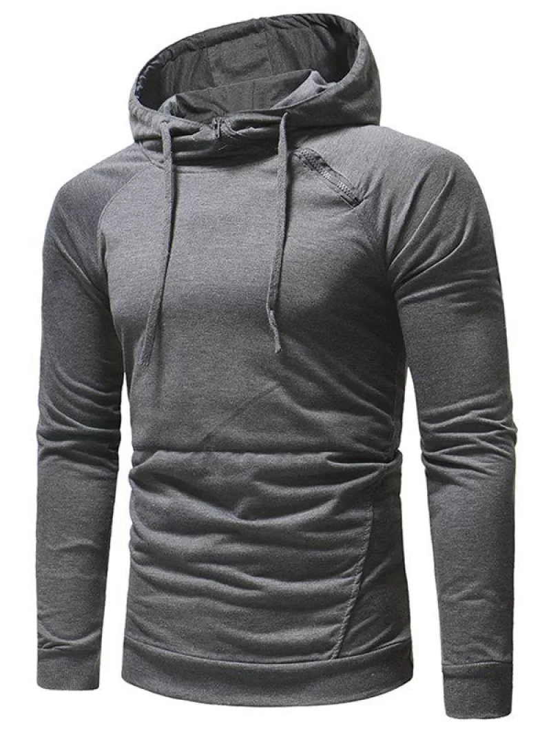 Tiger Embroidery Raglan Sleeve Hoodie