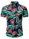 Tropical Leaf Pattern Beach Shirt