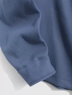 Two Tone Double Pockets Wool Blend Shacket