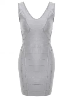 V Neck Sleeveless Bandage Dress