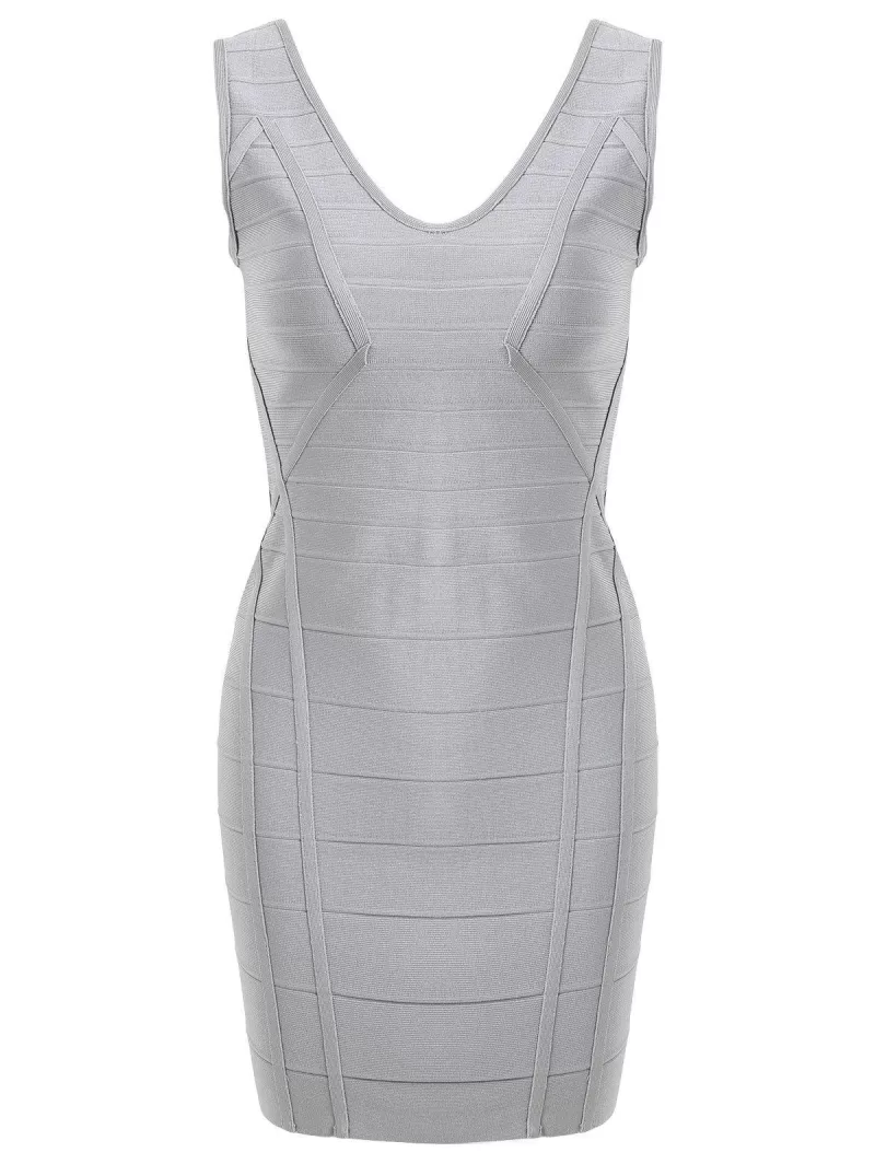 V Neck Sleeveless Bandage Dress