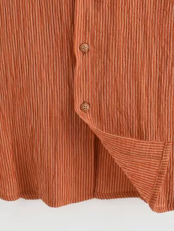 Vertical Stripe Print Pocket Short Sleeve Shirt