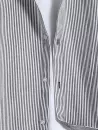 Vertical Stripe Print Short Sleeve Hooded Shirt