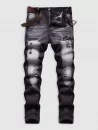 Vintage Ripped Button Zipper Fly Pockets Jeans