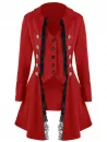 Women Stylish Long Sleeve Button Irregular Coat